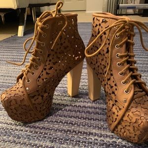 HAVANA LAST JEFFREY CAMPBELL COGNAC BOOTIES
